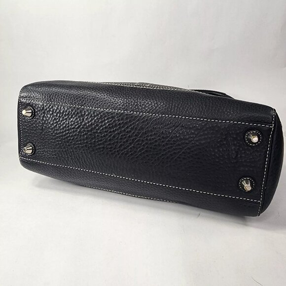 Like New Vintage Coach Hampton Black Pebbled Leather Handbag Tote Purse m - Picture 10 of 13